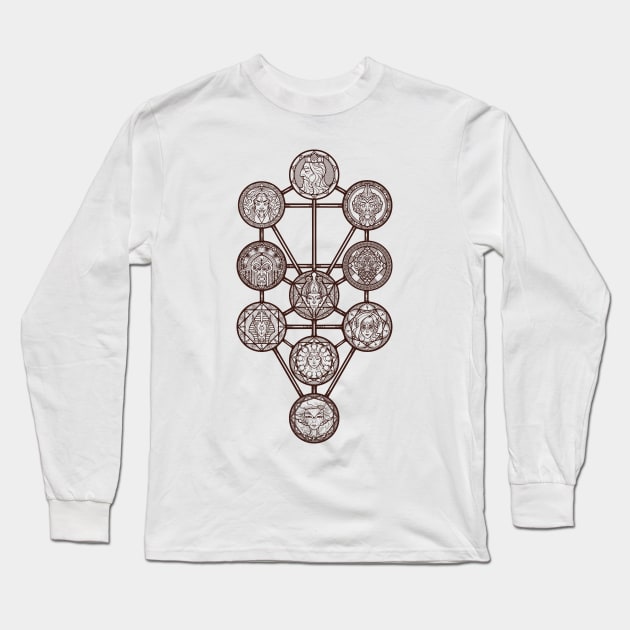 Sephiroth Lines - The Tree Long Sleeve T-Shirt by Nightgrowler